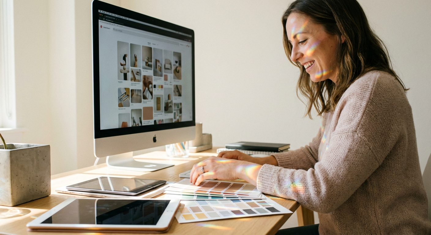 stock photograph depicting "2. Generative Asset & Mood Board Creation" related to experimental ai design workflow tools.