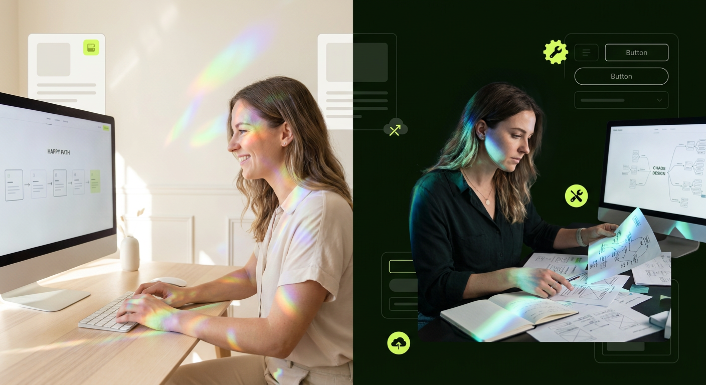 stock photograph illustrating "From 'Happy Path' to Chaos Design" in the context of ai for complex user journey prototyping.