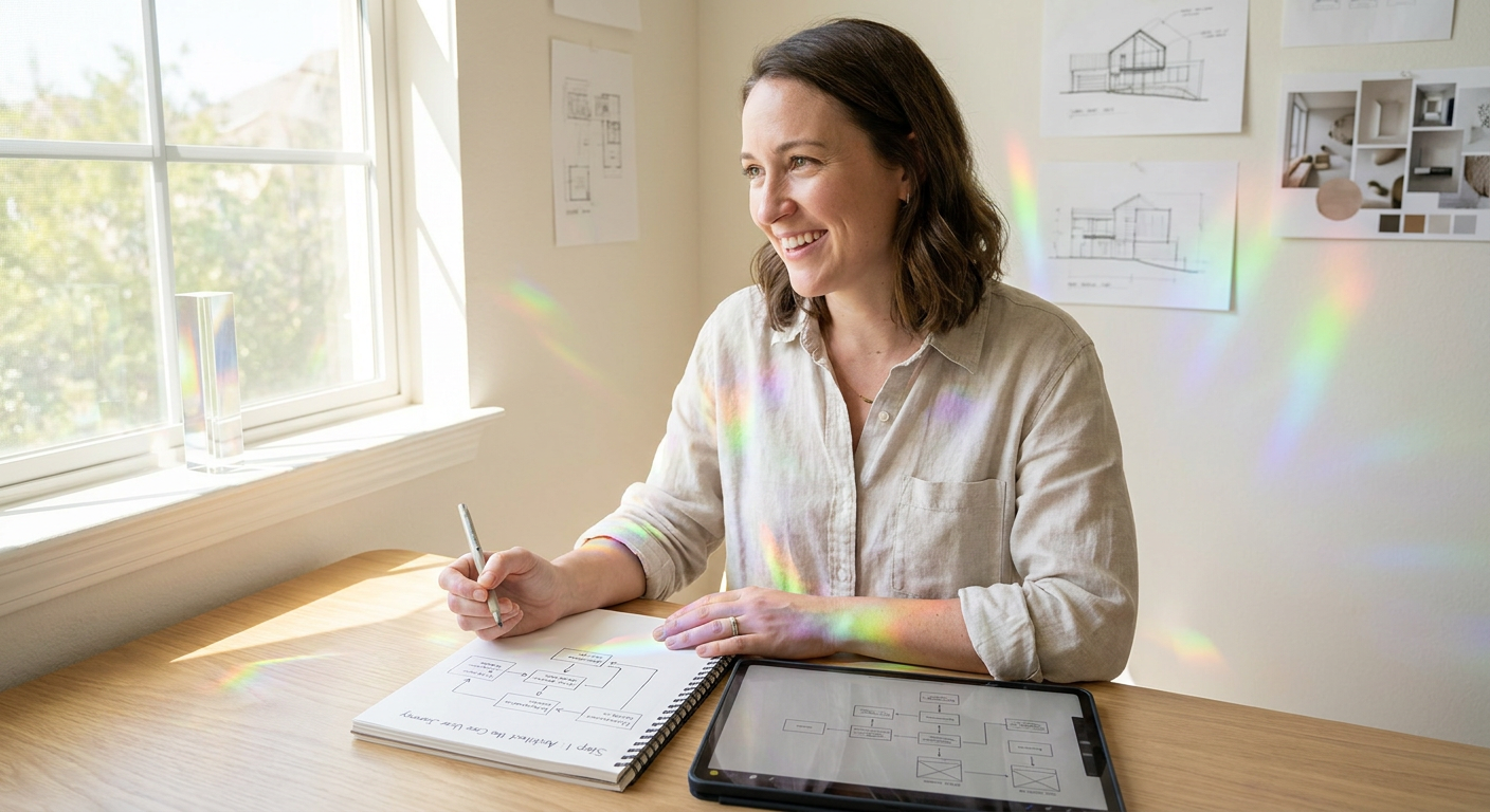 stock photograph depicting "Step 1: Architect the Core User Journey" related to ai for complex user journey prototyping.