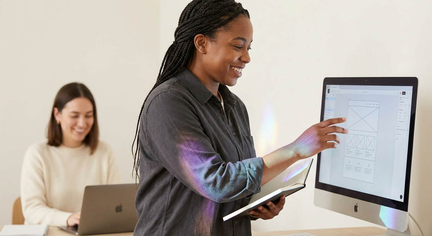 stock photograph depicting "The Clean Handoff: Preparing Your Design for Transit" related to when to scale from no-code to ai-native development.