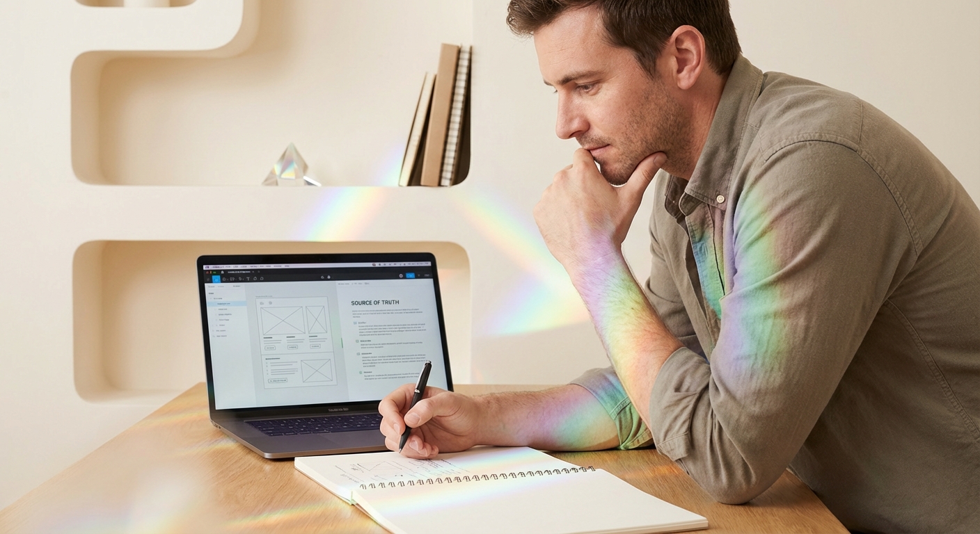 stock photograph depicting "Step 1: Defining the "Source of Truth" for Your Agent" related to high-fidelity prototyping with ai agents.