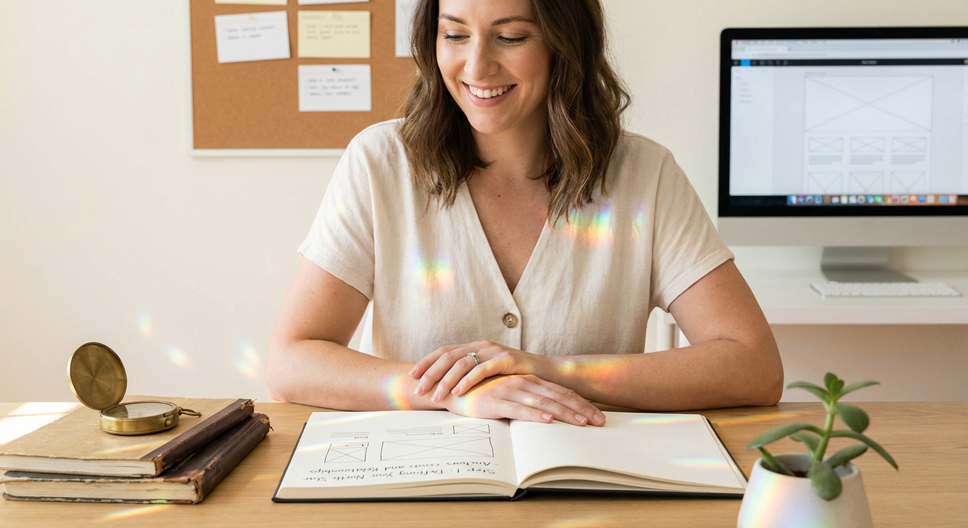 stock photograph depicting "Step 1: Defining Your North Star - Anchors and Relationships" related to prompt-based responsive layout workflows.