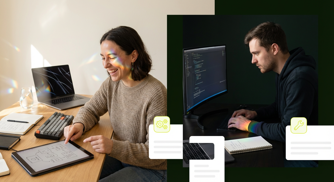 stock photograph depicting "Generation vs. Maintenance: Why AI Code Breaks at Scale" related to building complex apps with experimental ai.